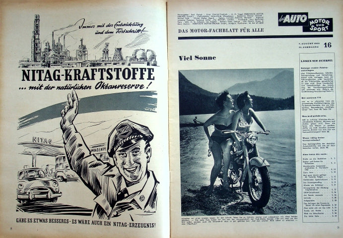Inhaltsverzeichnis Auto Motor und Sport 16/1954