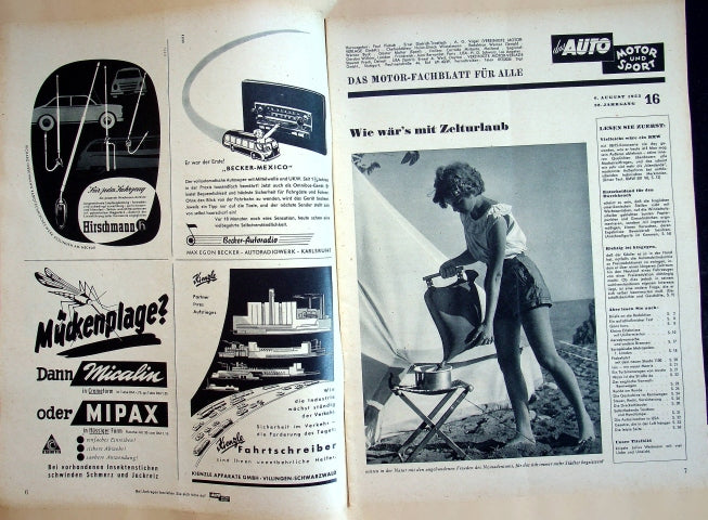 Inhaltsverzeichnis Auto Motor und Sport 16/1955