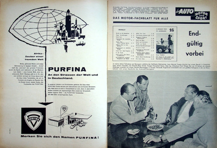 Inhaltsverzeichnis Auto Motor und Sport 16/1958