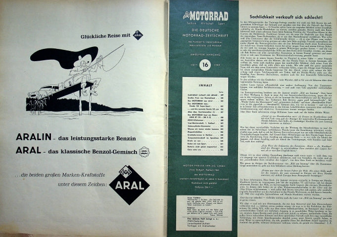 Inhaltsverzeichnis Motorrad 16/1960