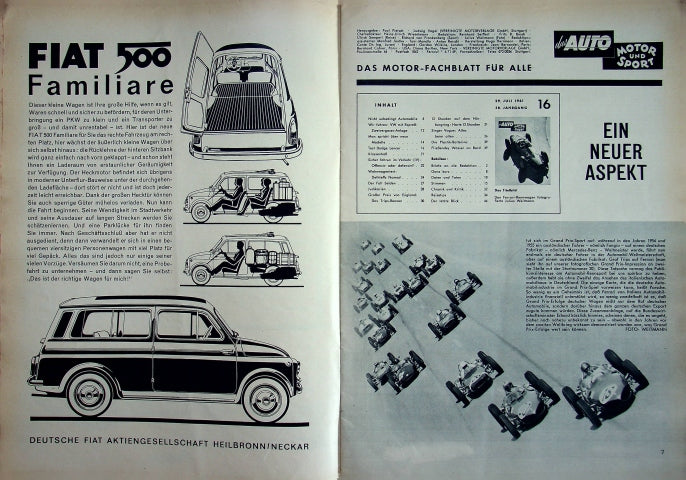 Inhaltsverzeichnis Auto Motor und Sport 16/1961