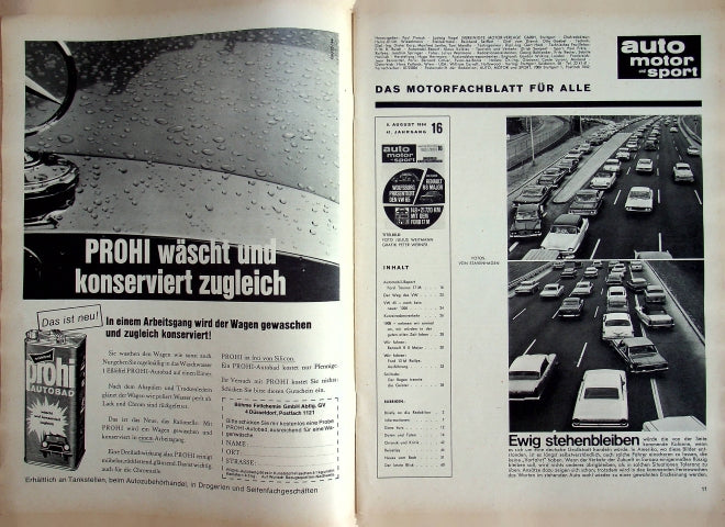 Inhaltsverzeichnis Auto Motor und Sport 16/1964