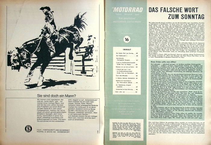 Inhaltsverzeichnis Motorrad 16/1964