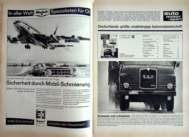 Inhaltsverzeichnis Auto Motor und Sport 16/1965