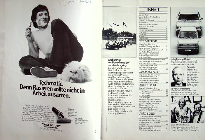 Inhaltsverzeichnis Autozeitung 16/1973