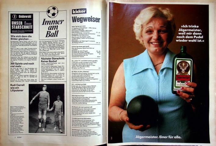 Inhaltsverzeichnis Kicker 16/1975
