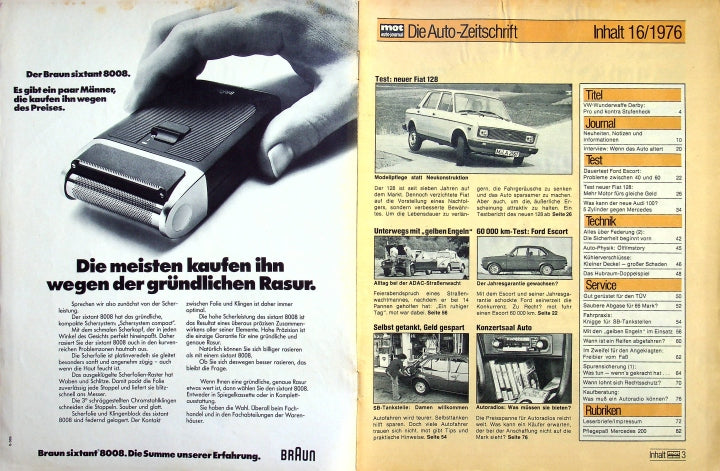 Inhaltsverzeichnis MOT 16/1976