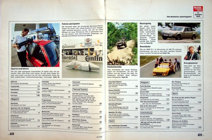 Inhaltsverzeichnis Auto Motor und Sport 16/1979