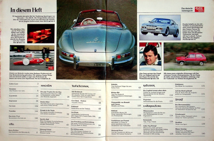 Inhaltsverzeichnis Auto Motor und Sport 16/1980