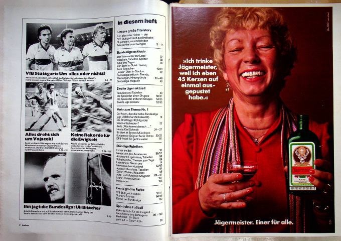 Inhaltsverzeichnis Kicker 16/1981
