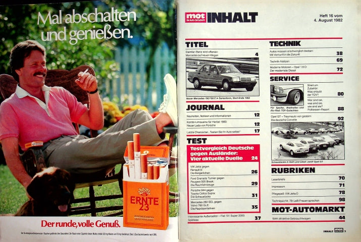 Inhaltsverzeichnis MOT 16/1982