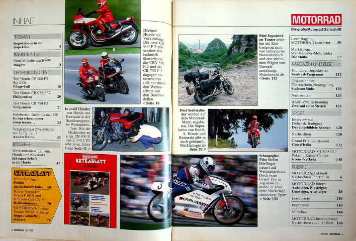 Inhaltsverzeichnis Motorrad 16/1982