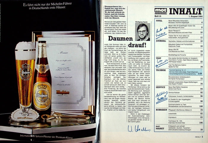Inhaltsverzeichnis MOT 16/1984