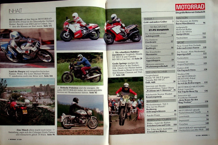 Inhaltsverzeichnis Motorrad 16/1984