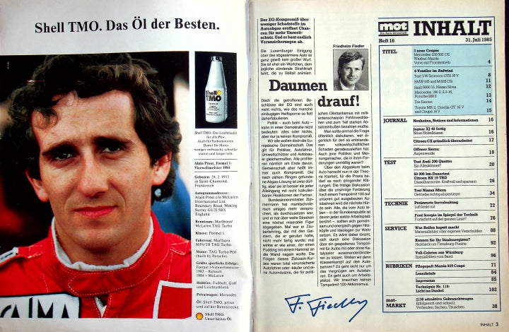 Inhaltsverzeichnis MOT 16/1985