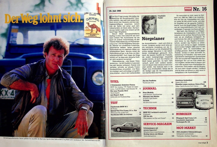 Inhaltsverzeichnis MOT 16/1986
