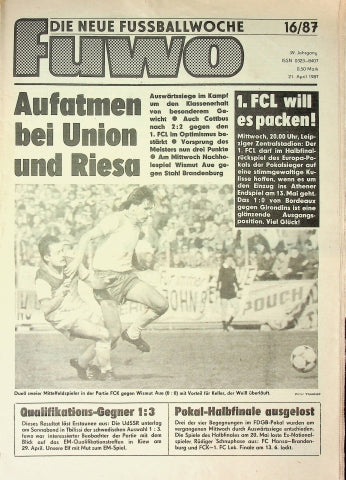 Fuwo Fussballwoche 16/1987