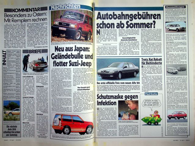 Inhaltsverzeichnis Auto Bild 16/1987