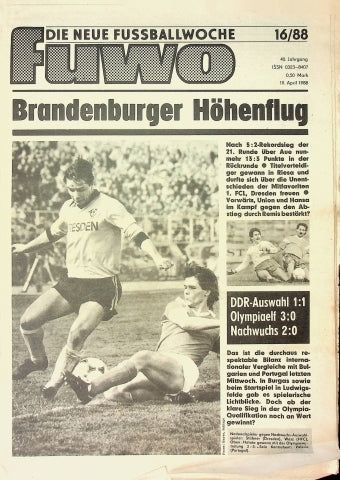 Fuwo Fussballwoche 16/1988