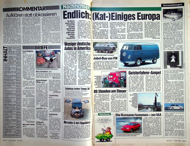Inhaltsverzeichnis Auto Bild 16/1989