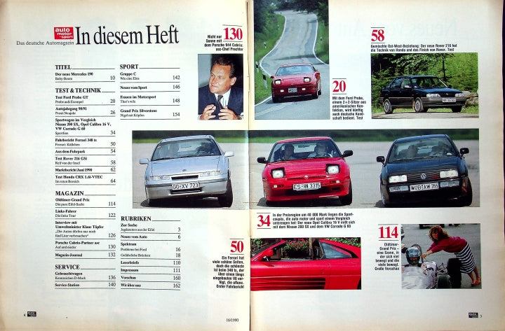 Inhaltsverzeichnis Auto Motor und Sport 16/1990