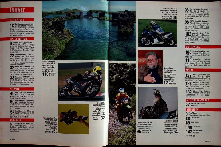 Inhaltsverzeichnis Motorrad 16/1990