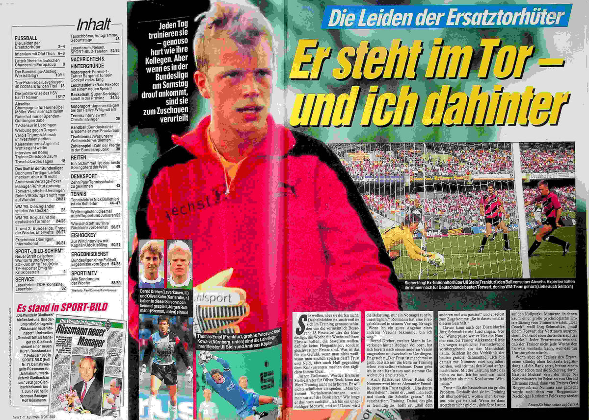 Inhaltsverzeichnis Sport Bild 16/1990