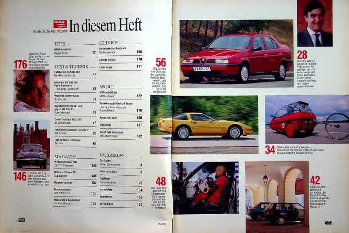Inhaltsverzeichnis Auto Motor und Sport 16/1991