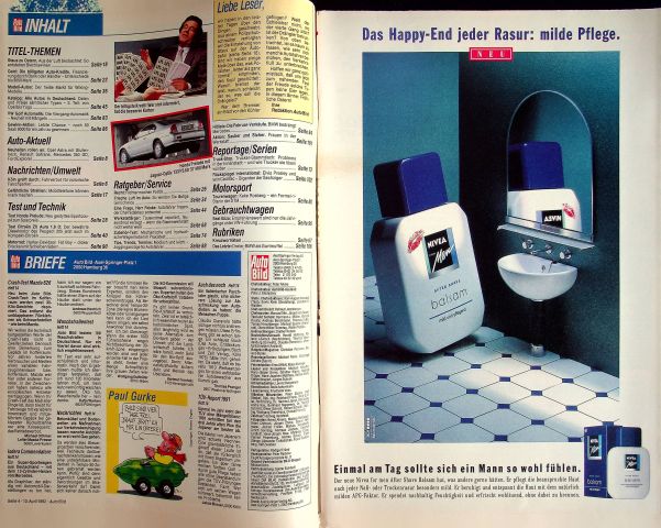Inhaltsverzeichnis Auto Bild 16/1992