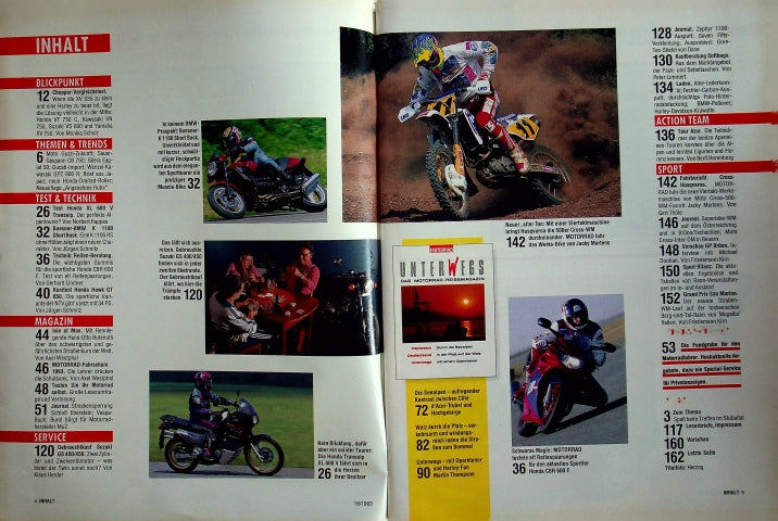 Inhaltsverzeichnis Motorrad 16/1993