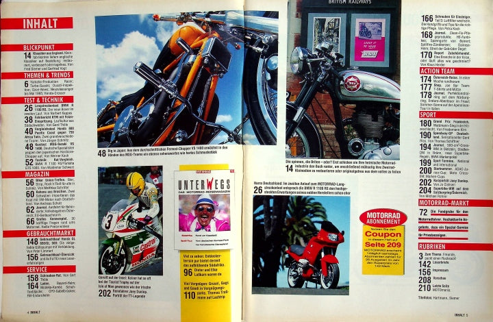 Inhaltsverzeichnis Motorrad 16/1995