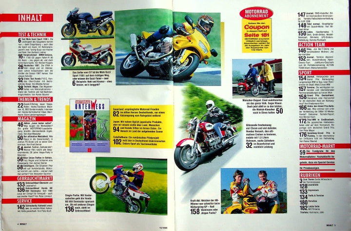Inhaltsverzeichnis Motorrad 16/1996