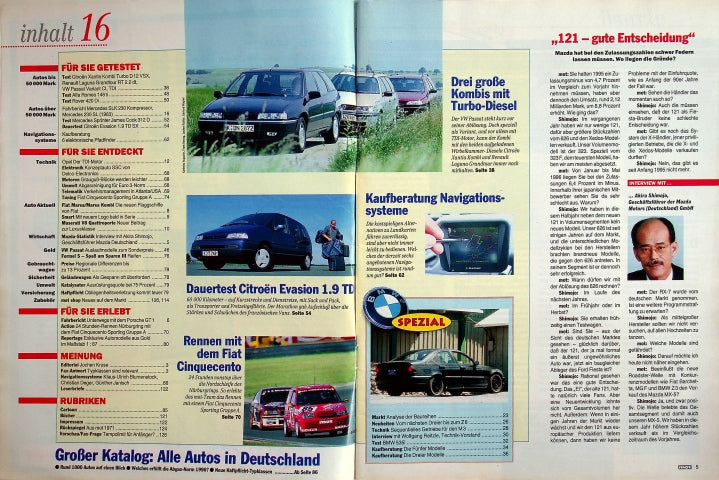 Inhaltsverzeichnis MOT 16/1996