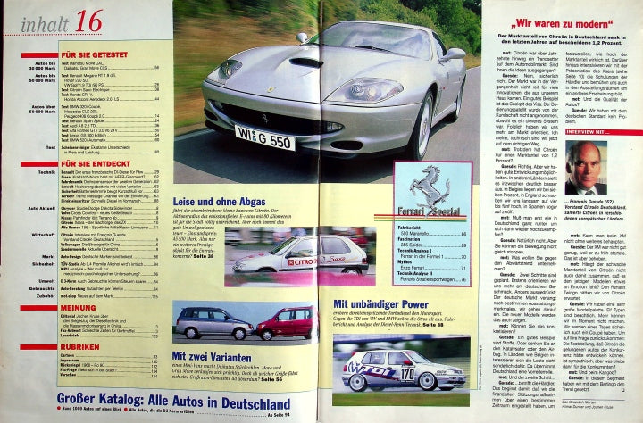 Inhaltsverzeichnis MOT 16/1997