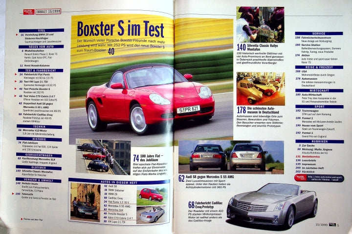 Inhaltsverzeichnis Auto Motor und Sport 16/1999