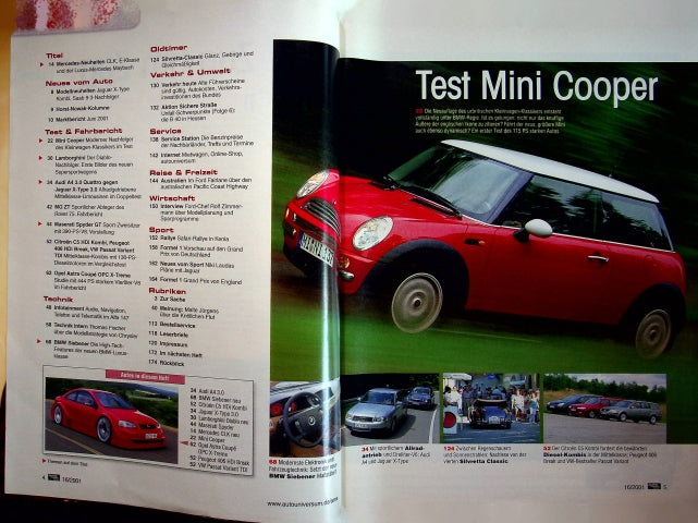 Inhaltsverzeichnis Auto Motor und Sport 16/2001