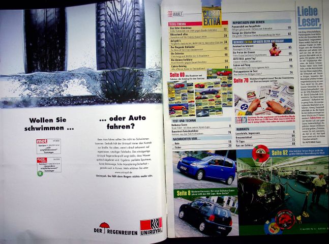 Inhaltsverzeichnis Auto Bild 16/2003
