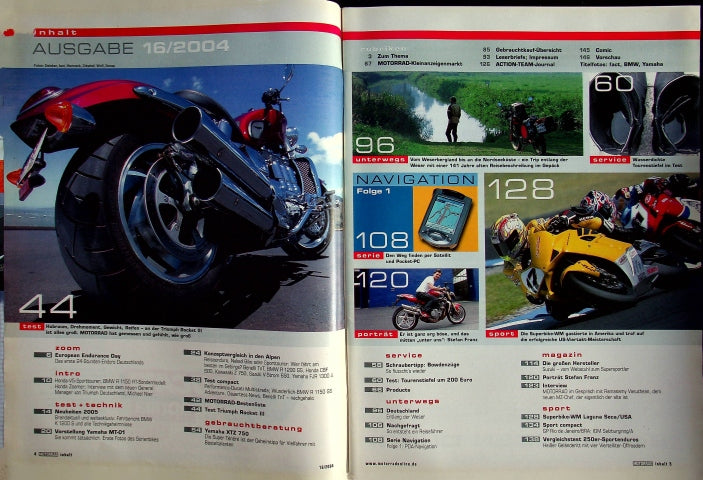 Inhaltsverzeichnis Motorrad 16/2004