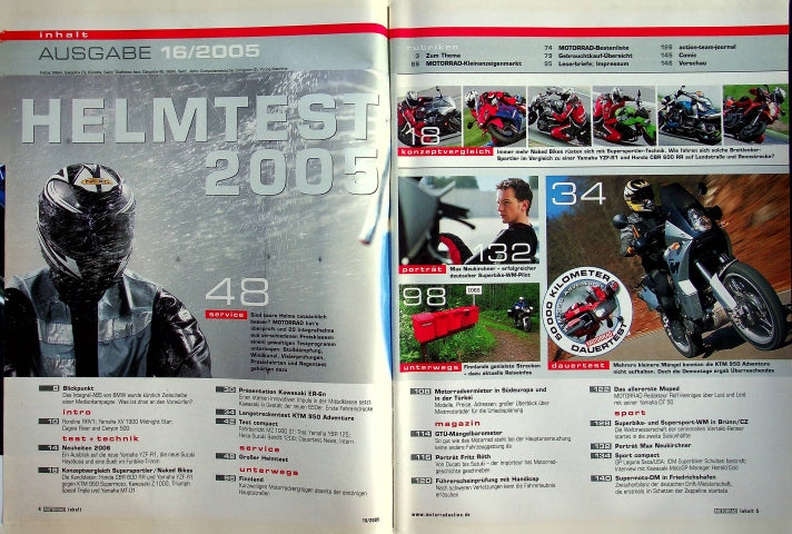Inhaltsverzeichnis Motorrad 16/2005