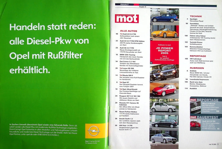 Inhaltsverzeichnis MOT 16/2005