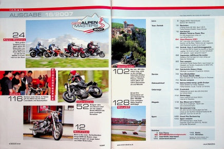 Inhaltsverzeichnis Motorrad 16/2007