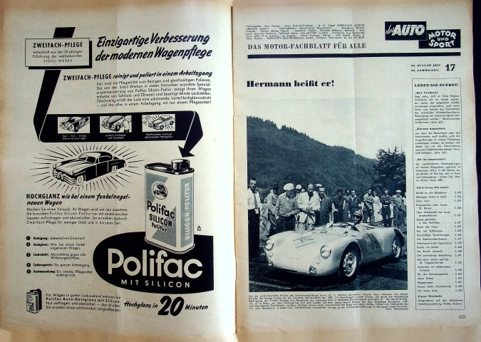 Inhaltsverzeichnis Auto Motor und Sport 17/1953