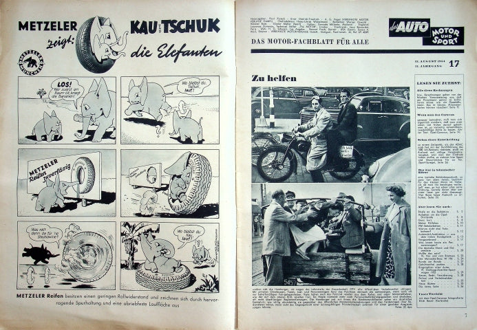 Inhaltsverzeichnis Auto Motor und Sport 17/1954