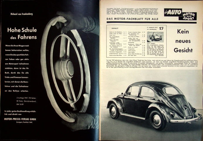 Inhaltsverzeichnis Auto Motor und Sport 17/1957