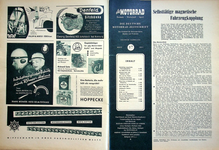 Inhaltsverzeichnis Motorrad 17/1957
