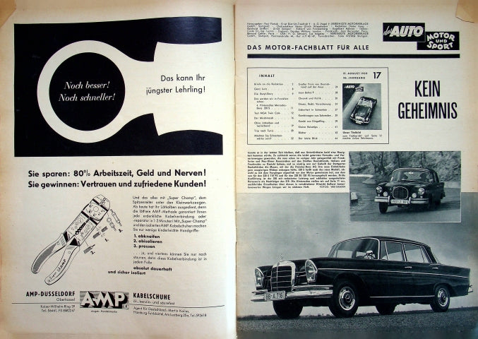Inhaltsverzeichnis Auto Motor und Sport 17/1959