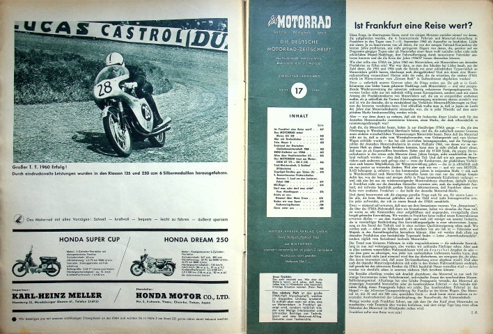 Inhaltsverzeichnis Motorrad 17/1960