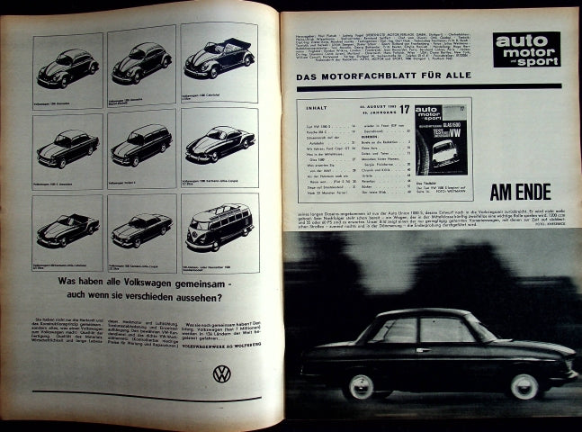 Inhaltsverzeichnis Auto Motor und Sport 17/1963