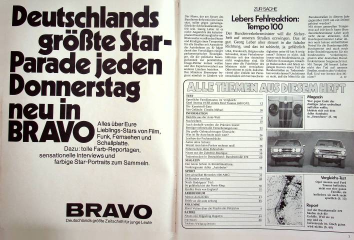 Inhaltsverzeichnis Autozeitung 17/1971