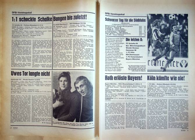 Inhaltsverzeichnis Kicker 17/1972